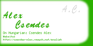 alex csendes business card